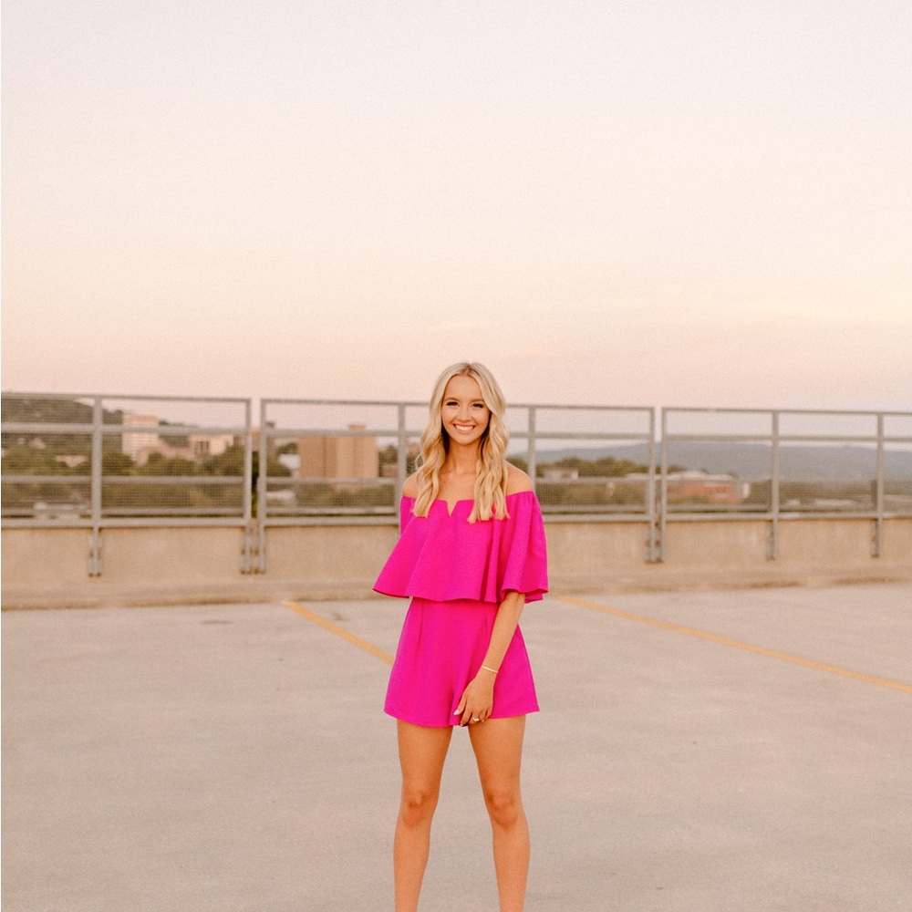 Sugarlips Pink Off-Shoulder Romper